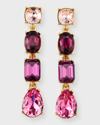 Oscar De La Renta Large Gallery Earrings In Pink Multi