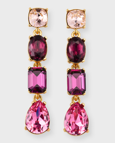 Oscar De La Renta Large Gallery Earrings In Pink Multi