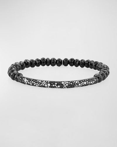 Sheryl Lowe Cobblestone Black And White Diamond And Spinel Beaded Bracelet In 60 Multi-colored