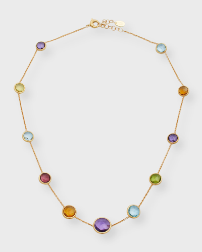Marco Bicego Jaipur Color Single Strand Necklace With Mixed Stones, 18"l In 05 Yellow Gold