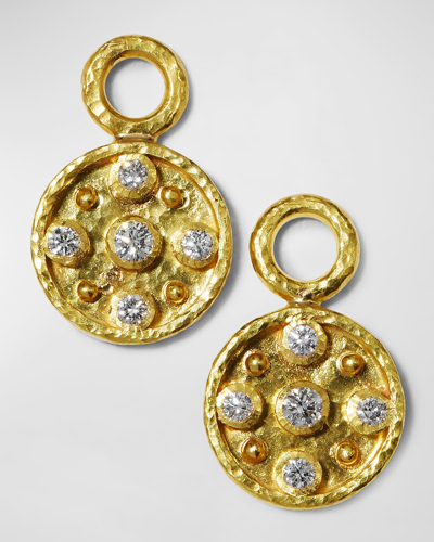 Elizabeth Locke 19k Gold Diamond Disc Earring Pendants In 05 Yellow Gold