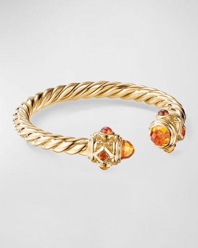 David Yurman 18k Gold Renaissance Ring With Turquoise In Madeira Citrine