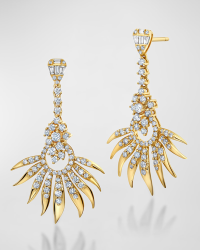 Graziela Gems 18k Yellow Gold Arvore Earrings With Diamonds In 05 Yellow Gold