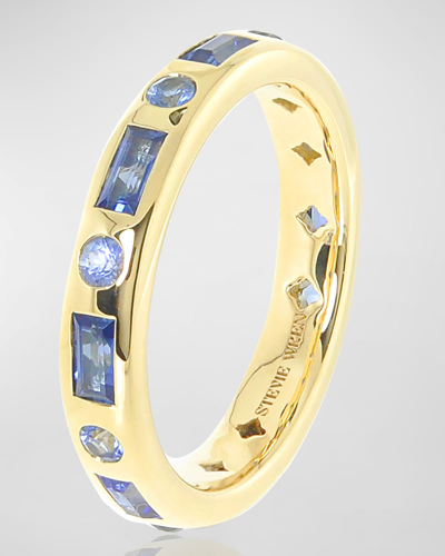 Stevie Wren Bag And Round Eternity Ring In Blue Sapphire