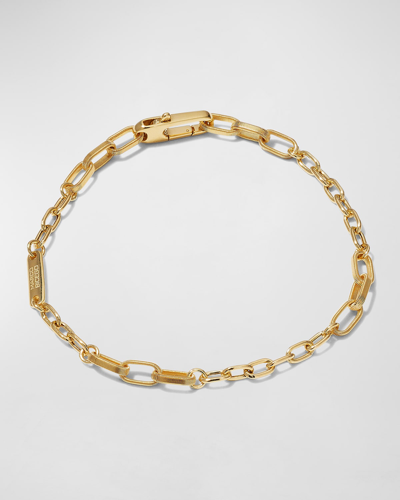 Marco Bicego 18k Men's Uomo Mixed Coiled Open Chain Link Bracelet, 8 In In Gold