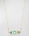 Stevie Wren 18k Honeycomb Gem Inlay Necklace In Blue
