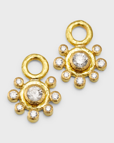 Elizabeth Locke 19k Yellow Gold Diamond Earring Pendants In 05 Yellow Gold
