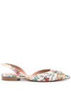 MALONE SOULIERS MALONE SOULIERS MISHA PRINTED CANVAS SLINGBACK BALLET FLATS