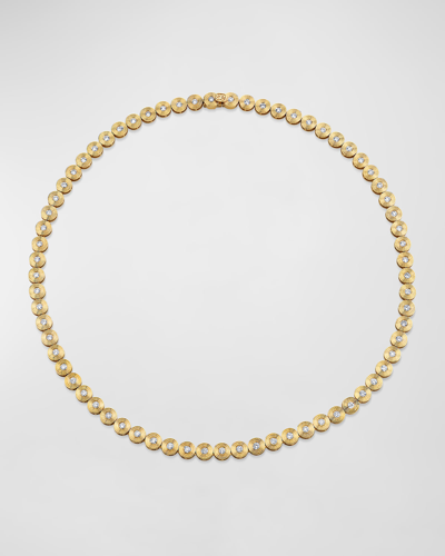 Sydney Evan 14k Gold Fluted Diamond Eternity Necklace