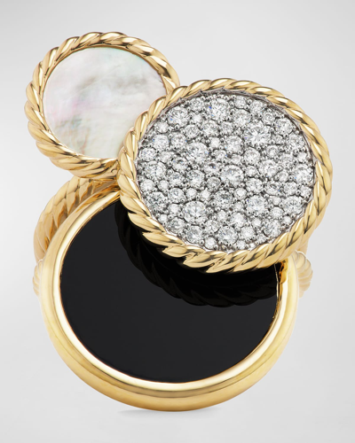 David Yurman Dy Elements Cluster Ring In 18k Gold, 32mm In 60 Multi-colored