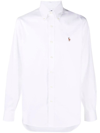 Polo Ralph Lauren Slim Fit White Cotton Shirt With Embroidered Logo In White