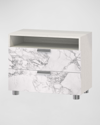 Bernhardt Stratum Nightstand With 2 Arabescato Drawers
