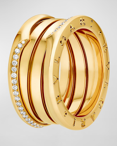 Bvlgari B. Zero1 Gold 3-band Wave Ring With Diamonds, Eu 50 / Us 6.25 In 05 Yellow Gold