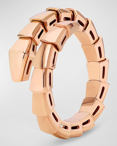 Bvlgari Serpenti Viper 18k Rose Gold Coil Ring, Eu 53 / Us 6.25