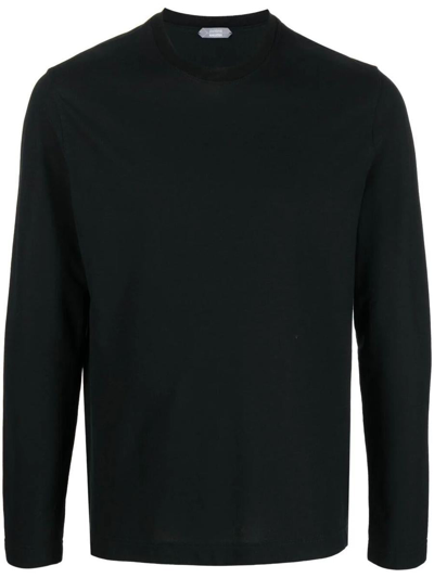 Zanone Long Sleeves T-shirt Clothing In Black