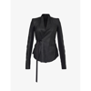 Rick Owens Womens Black Wrapped Slim-fit Leather Jacket In Black