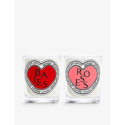 Diptyque 24 Le Valentines Baies And Roses Scented Candles 2 X 190g In Red