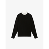 Claudie Pierlot Women's Noir / Gris Missy Shirt-collar Long-sleeve Wool Jumper