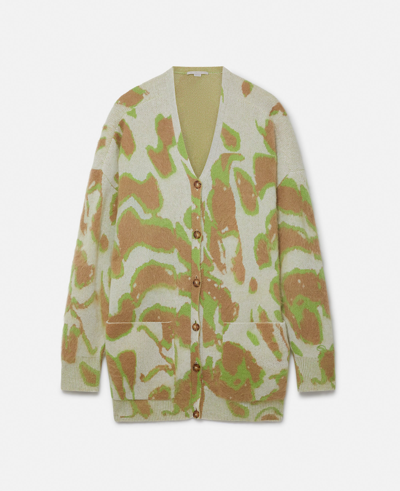 Stella Mccartney Abstract Pattern Oversized Knit Cardigan In Abstract Multicolour