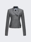 Ferragamo Double-breasted Wool Blazer In Grey