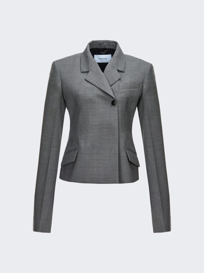 FERRAGAMO WOOL DOUBLE NATTE ONE-BUTTON BLAZER JACKET