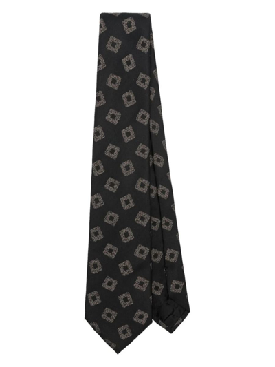 Ea7 Emporio Armani Woven Jacquard Tie Accessories In Black