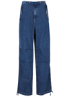 Dion Lee Parachute Mid-rise Wide-leg Jeans In Blue