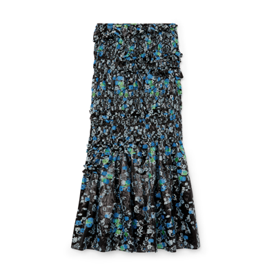 Cecilie Bahnsen Vianca Skirt In Black,aqua