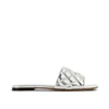 Bottega Veneta 10mm Padded Quilted Leather Flats In Silver