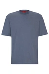 Hugo Boss Cotton-jersey Relaxed-fit T-shirt With Logo Print In Light Blue