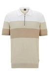Hugo Boss Boss Trieste Quarter Zip Sweater In Light Beige