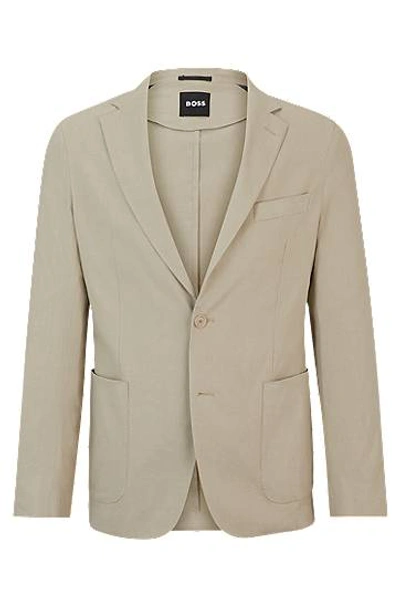 Hugo Boss Boss Hanry Stretch Linen Blend Sport Coat In Beige