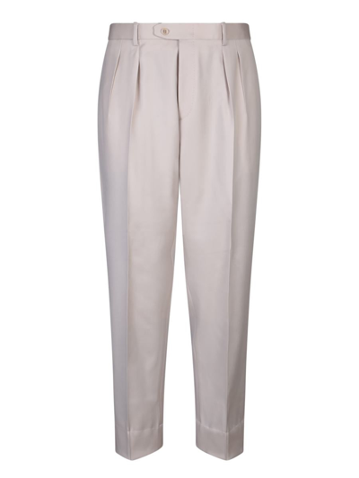 Brioni Ischia Grey Trousers In White