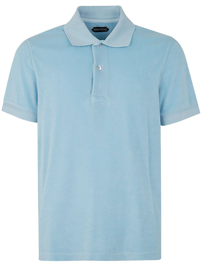 Tom Ford Cut And Sewn Polo In Blue