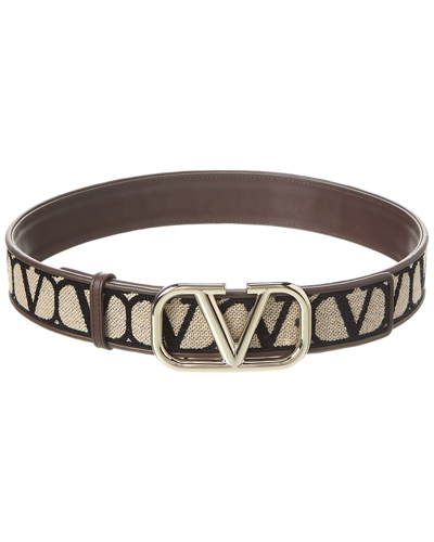 Valentino Garavani Toile Iconographe Vlogo Signature Belt In Brown