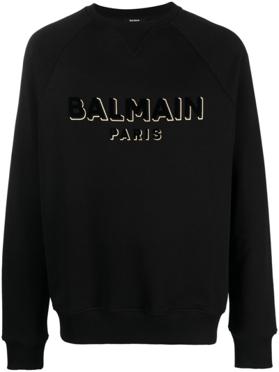 Balmain Logo Sweatshirt In Black  