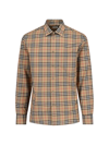 Burberry Simson Vintage Check-pattern Cotton Shirt In Beige