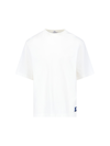 Burberry White Crewneck T-shirt With Equestrain Knight Patch In Cotton Man In White