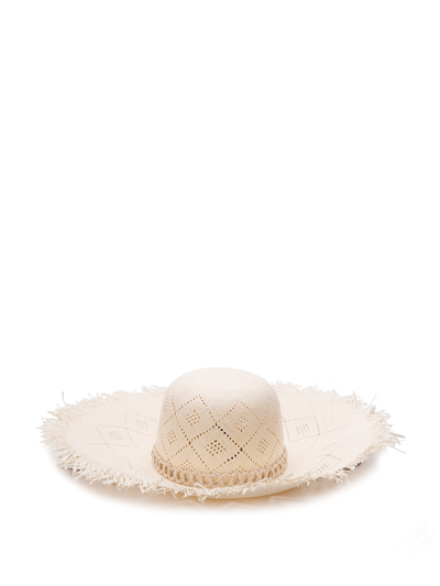 Borsalino `violet` Hat In White