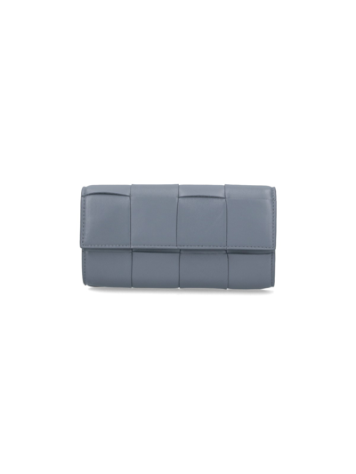 Bottega Veneta Woven Wallet In Grey