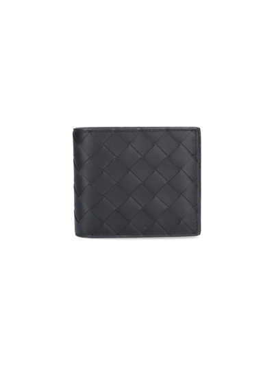 Bottega Veneta Intreccio Bi-fold Wallet In Black  