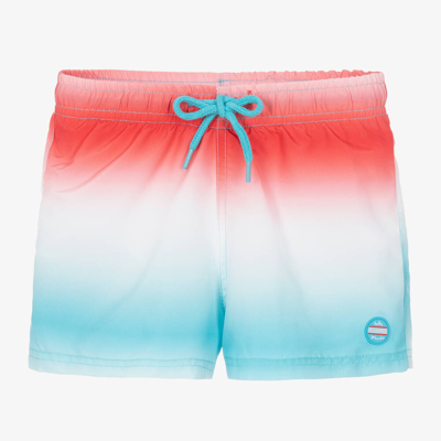 Tutto Piccolo Babies' Boys Blue & Red Ombré Swim Shorts
