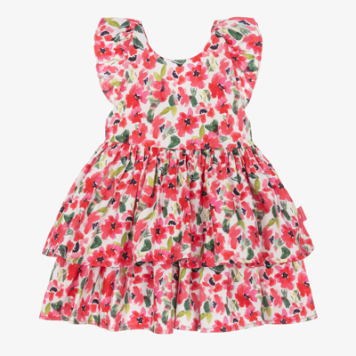 Tutto Piccolo Babies' Girls Pink Cotton Floral Dress