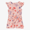 TUTTO PICCOLO GIRLS PINK COTTON FLORAL PLAYSUIT