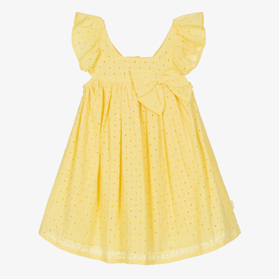 Tutto Piccolo Babies' Girls Yellow Broderie Anglaise Cotton Dress