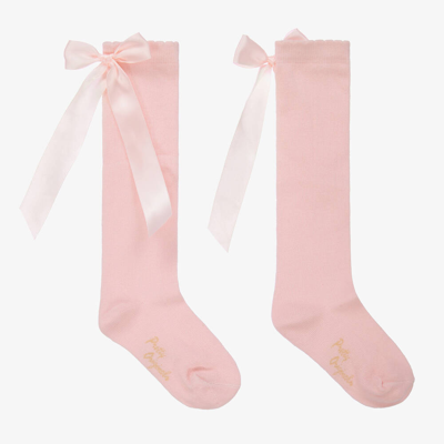 Pretty Originals Babies' Girls Pink Bow Cotton Socks