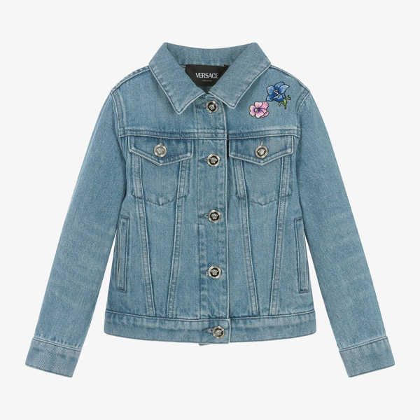 Versace Kids checked tweed jacket - White