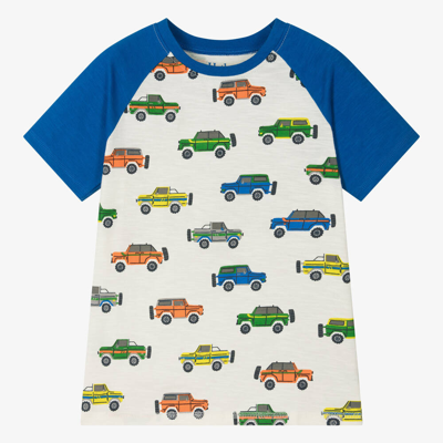 Hatley Babies' Boys Ivory & Blue Cotton Car T-shirt