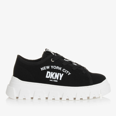 Dkny Kids' Black Trainers For Girl With Logo