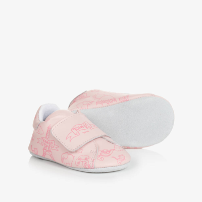 Kenzo Babies'  Kids Girls Pale Pink Leather Pre-walker Shoes